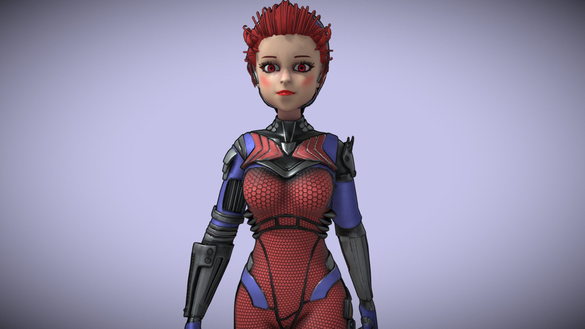 Asymmetric Robotic Character 3d model