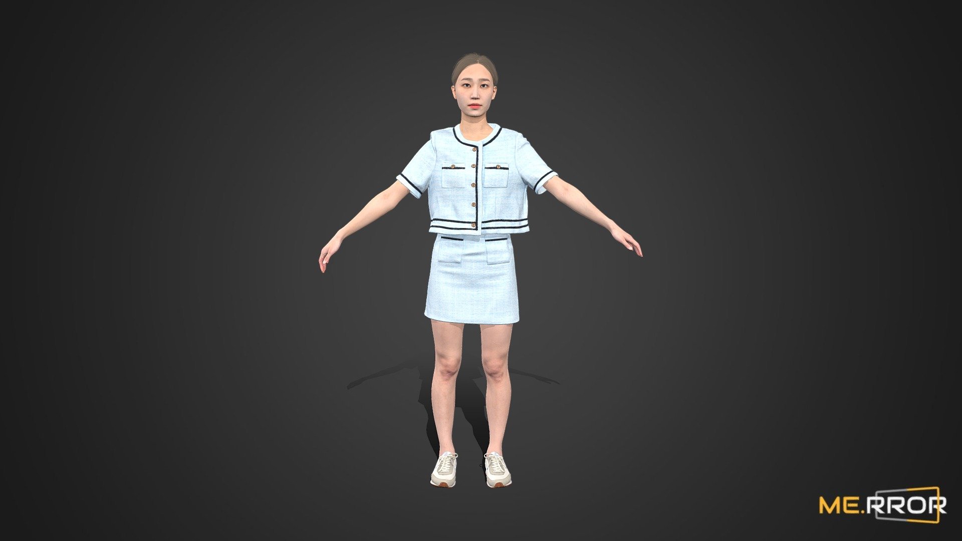 [Game-ready] Asian Woman Scan A-Posed 9 3d model