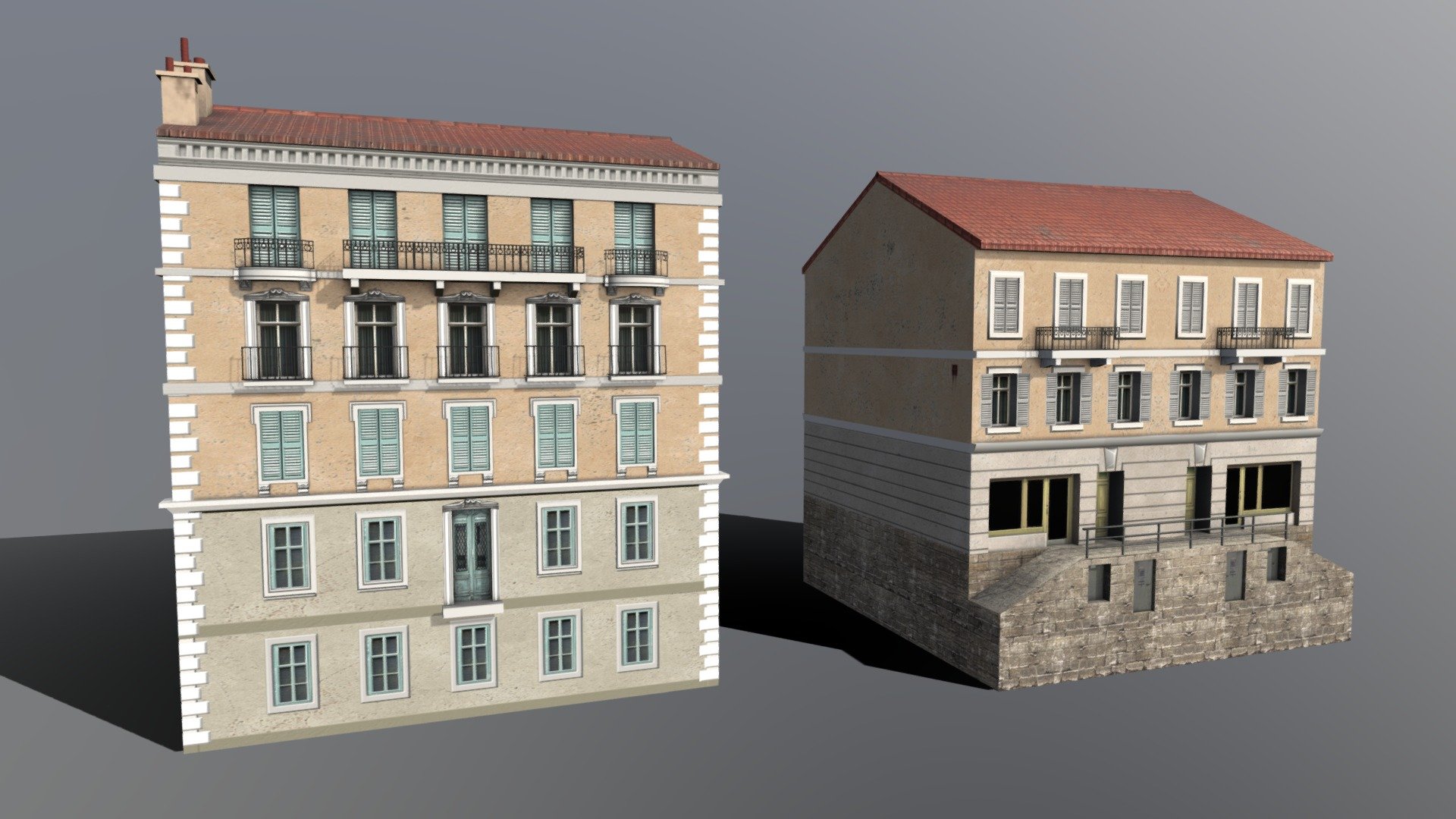 Monaco Buildings 3d model