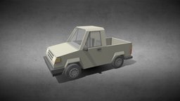 Low-Poly Pick-up car