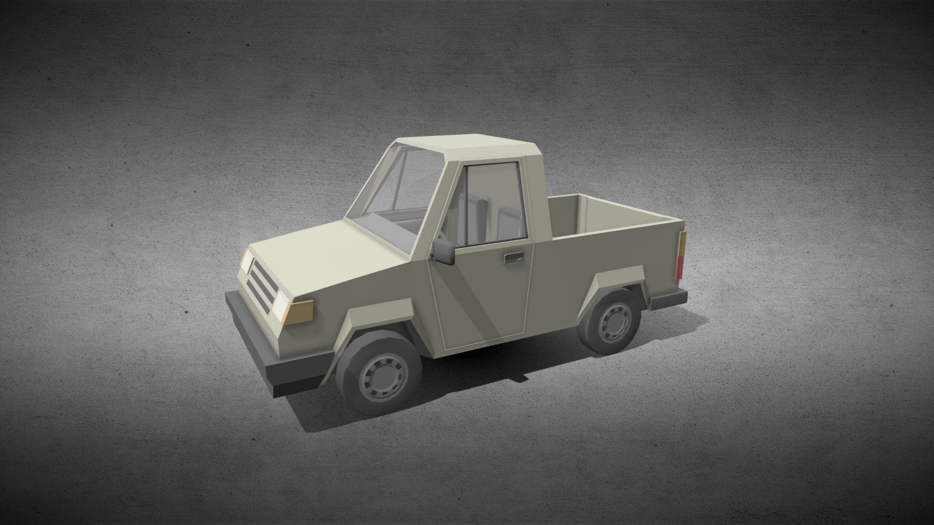 Low-Poly Pick-up car 3d model