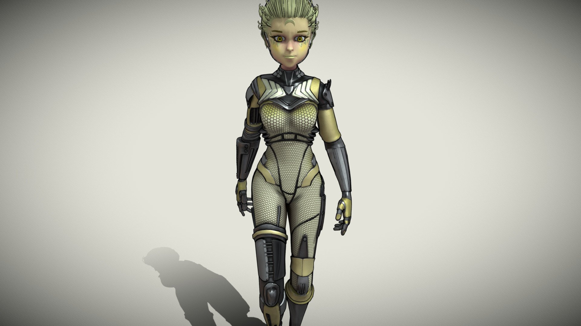 Asymmetric Robotic Character 3d model