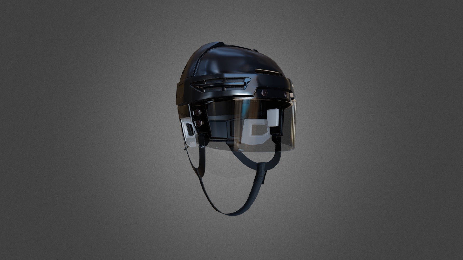 Classic Ice Hockey Helmet with Glass Visor 3d model