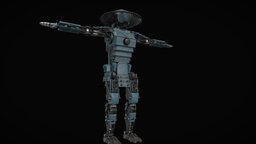 Samurai Robot Character- T Pose