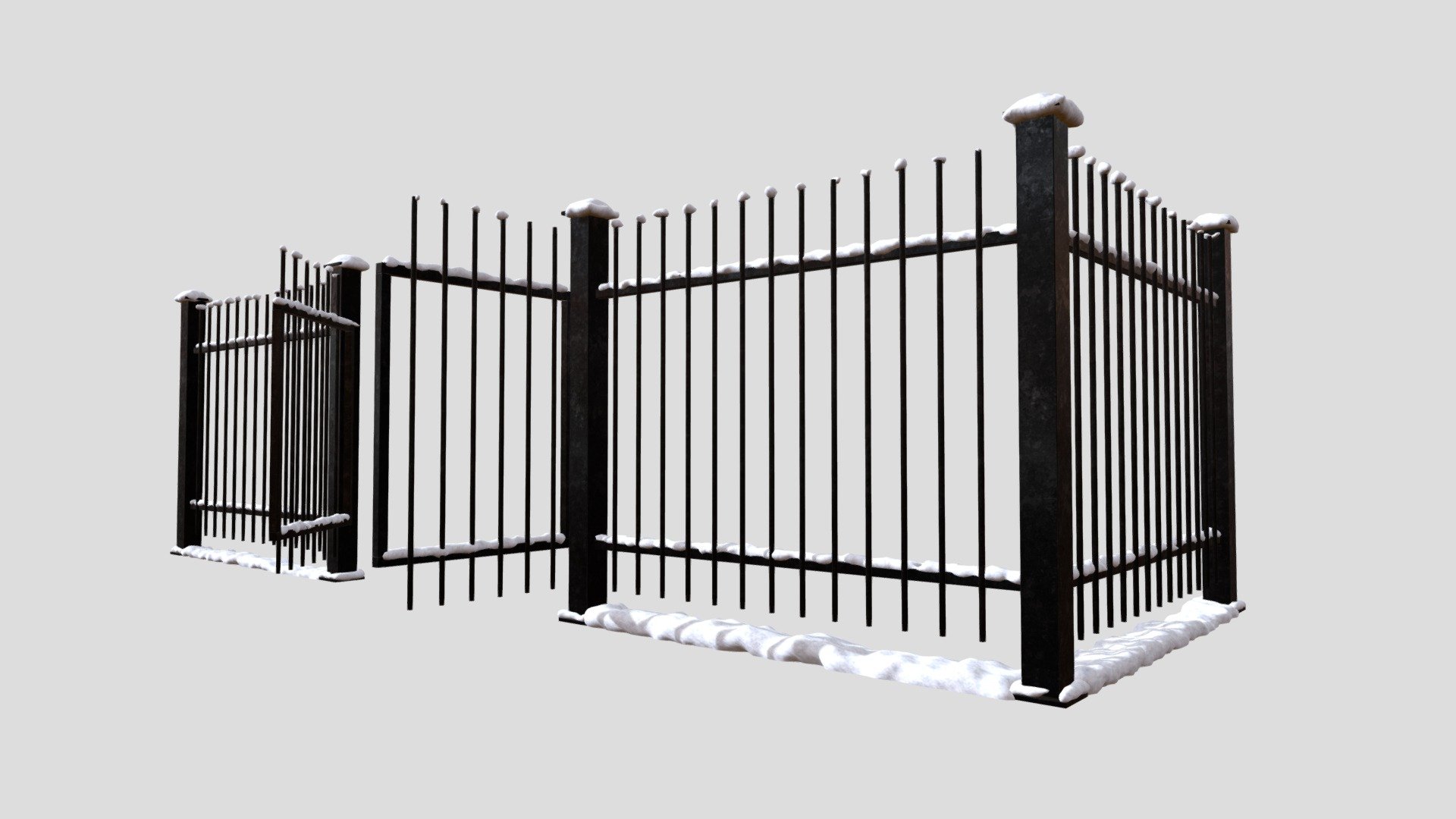 Small English Fence | Snow-covered 3d model