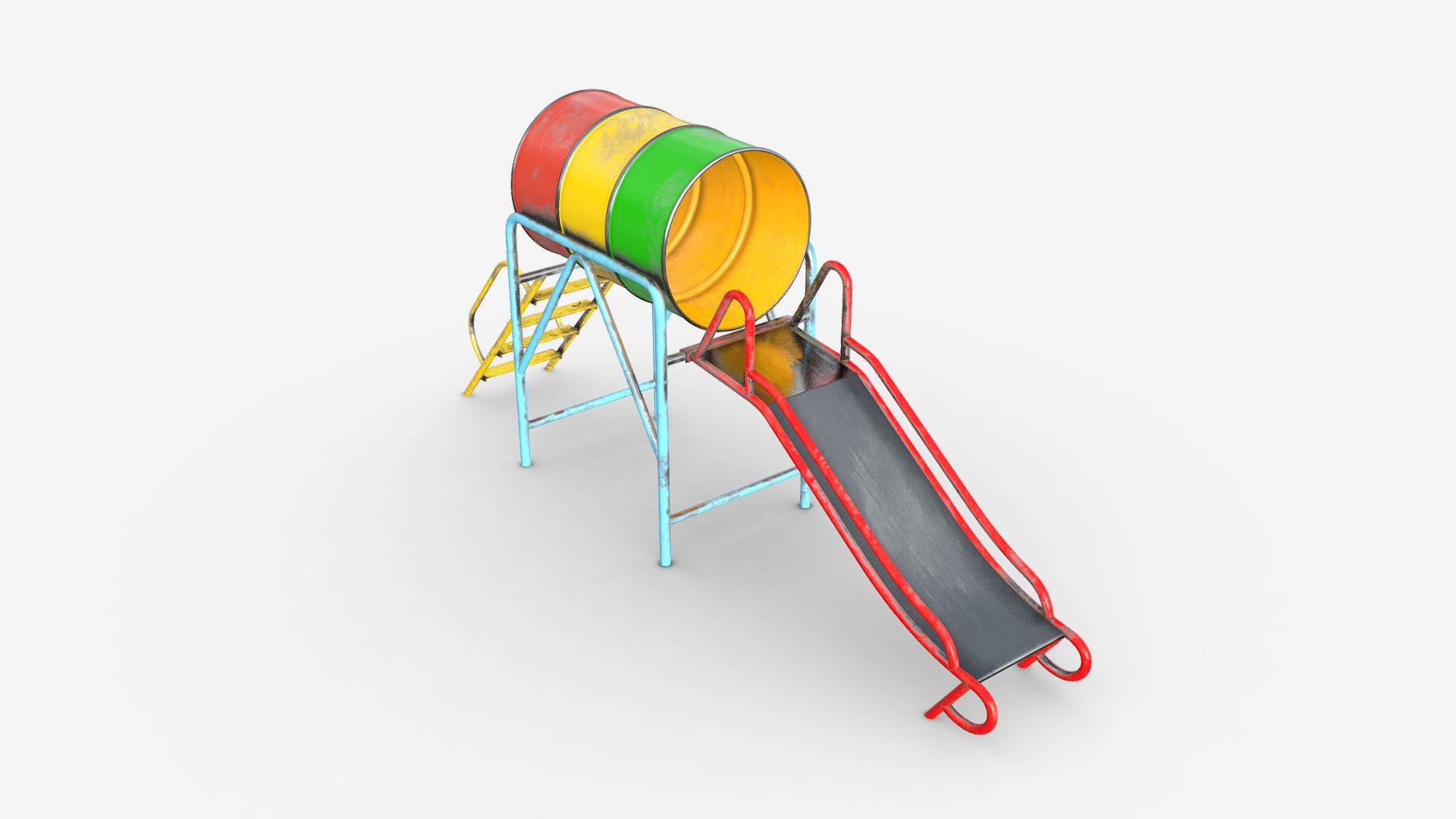 Playground barrel slide 02 3d model