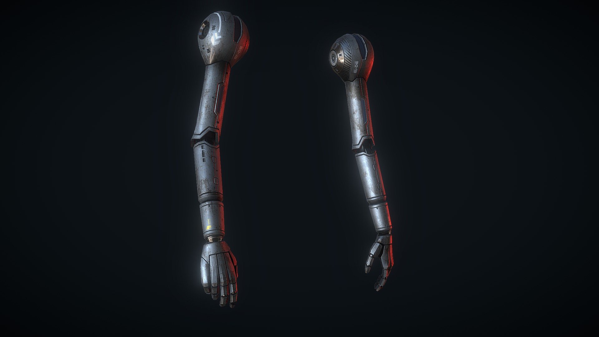 Separate rigged Robot Arms, made for VR 3d model