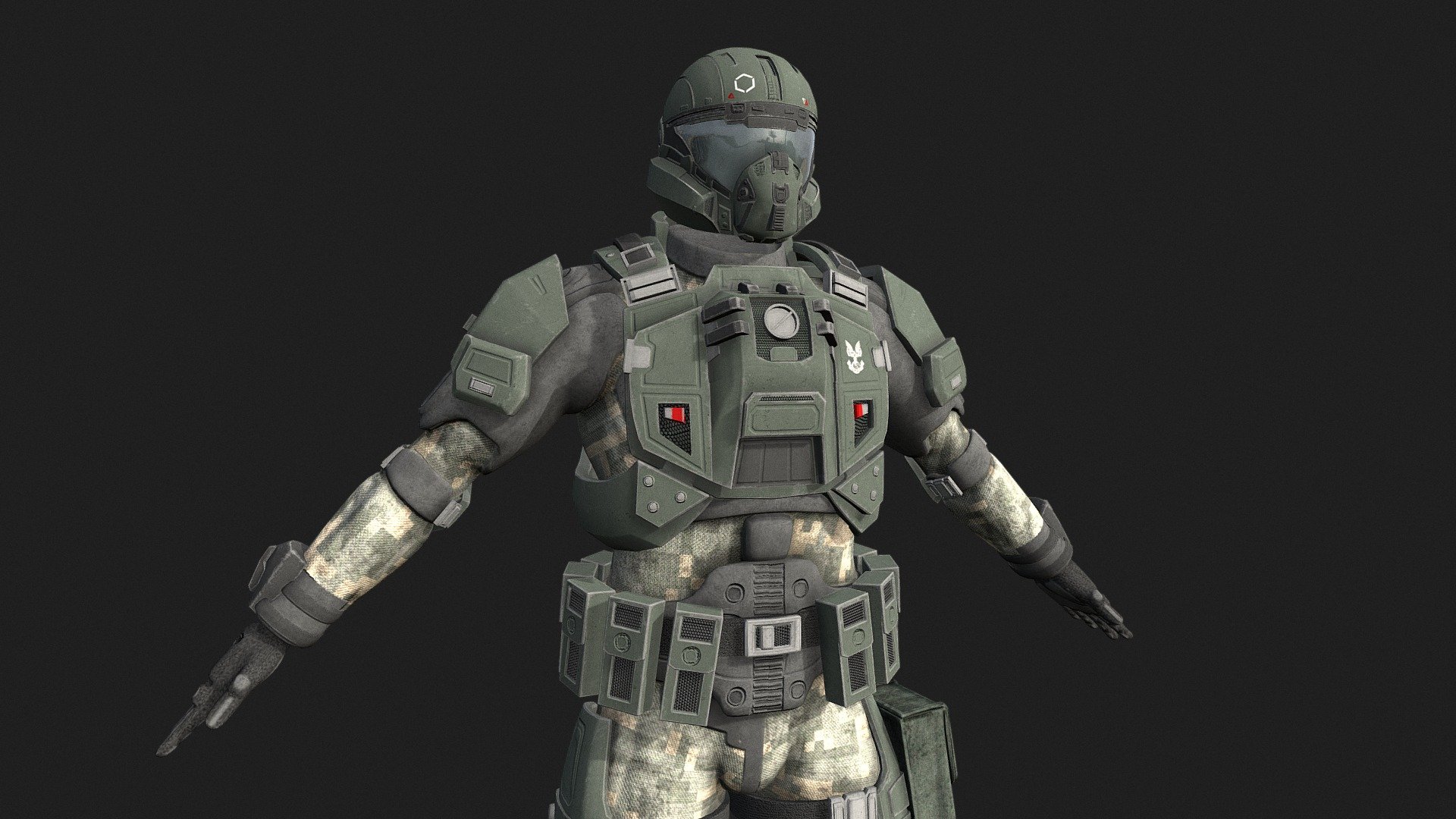 Halo 3 UNSC Pilot 3d model