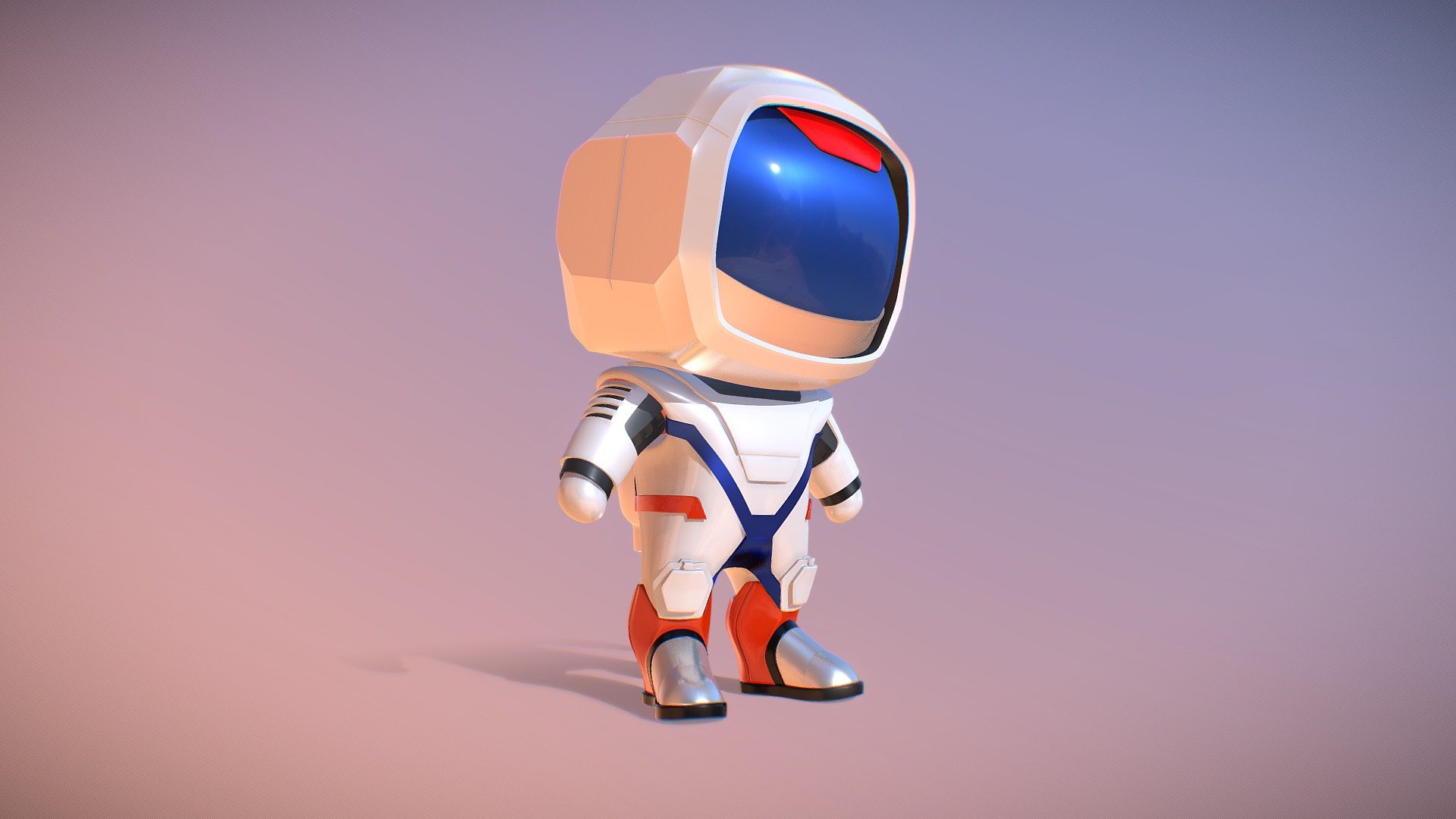 Astronaut with jetpack 3d model