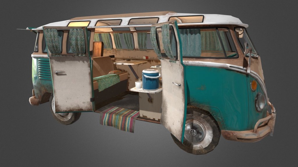 Camping Bus 3d model