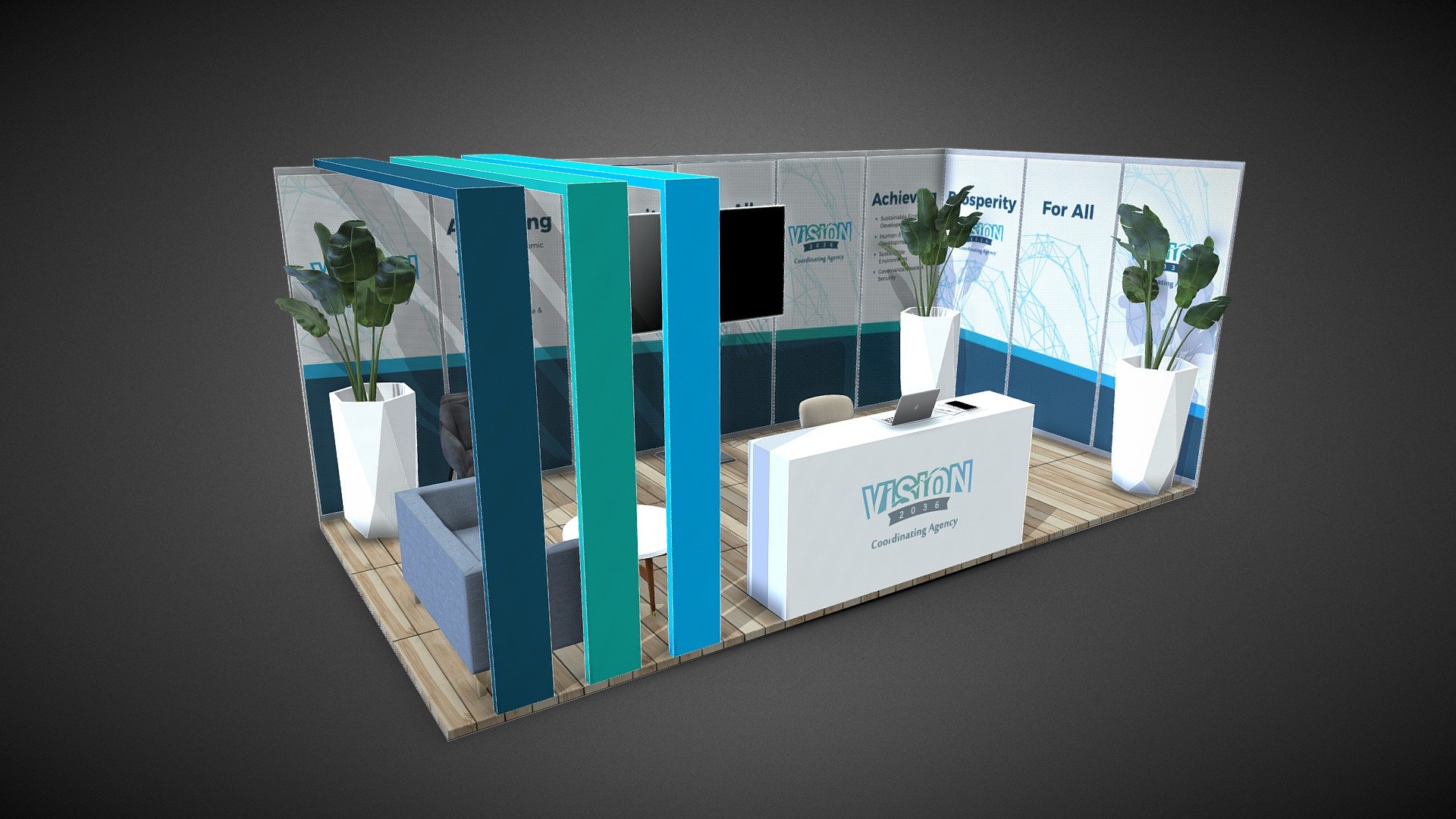 Vision 2036 Exhibition Booth 3d model