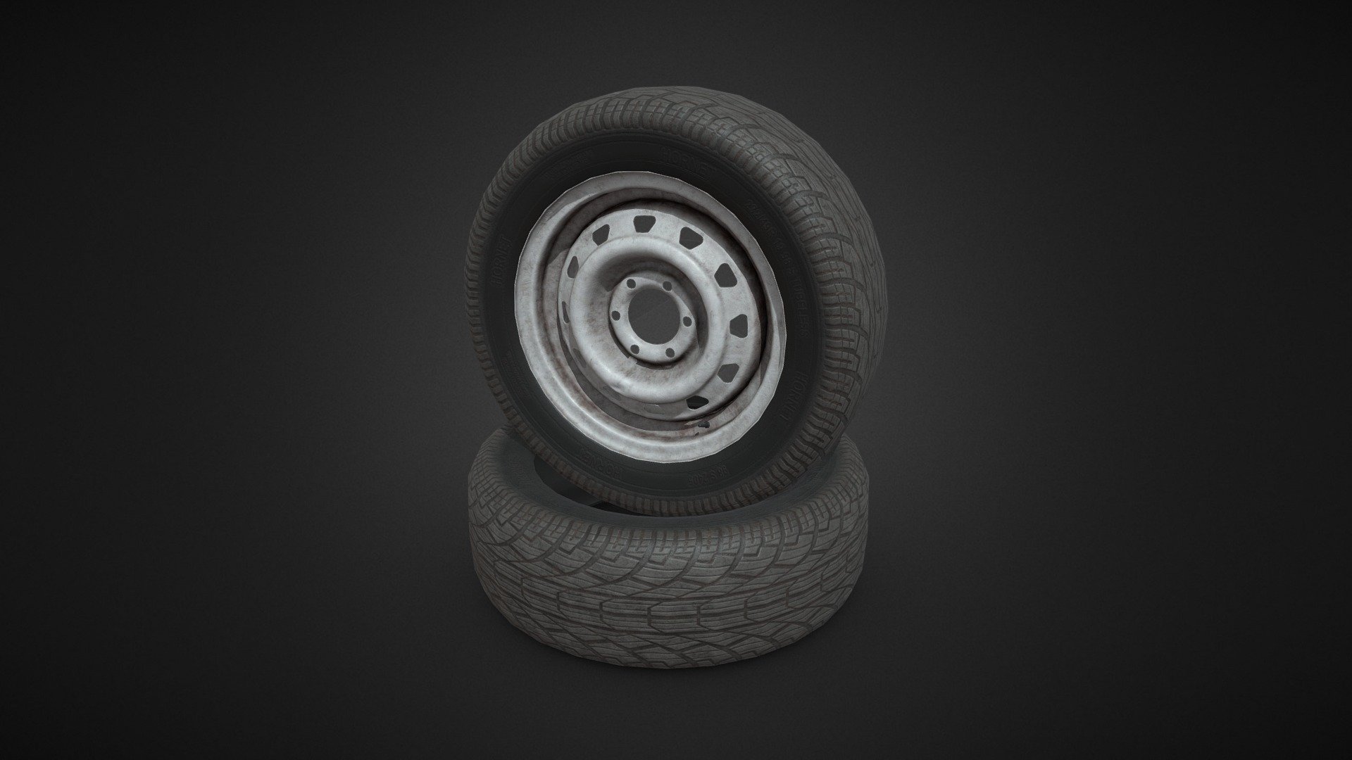 Wheel low-poly 3d model