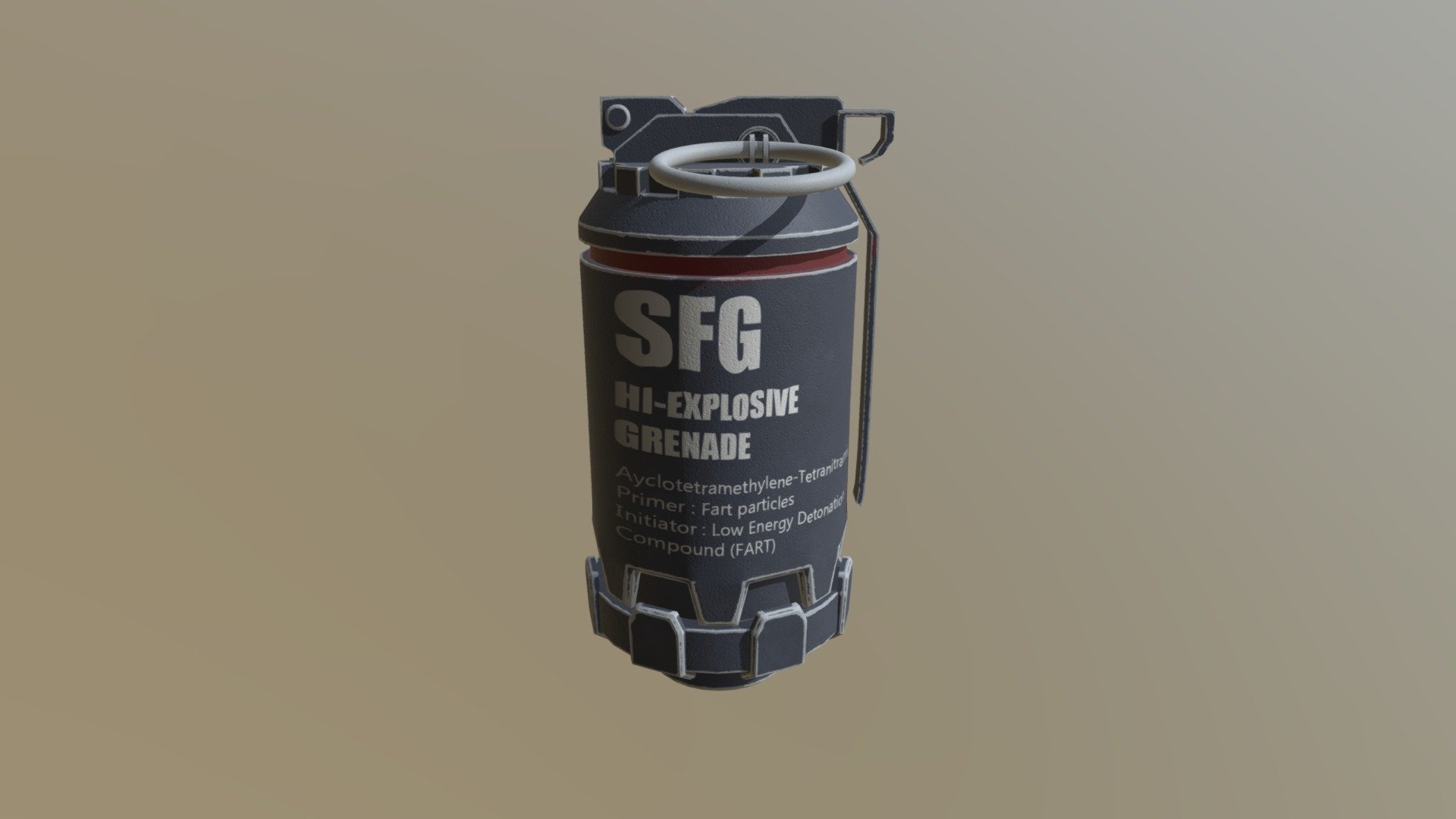 Staffordshire Bullterrier Grenade 3d model