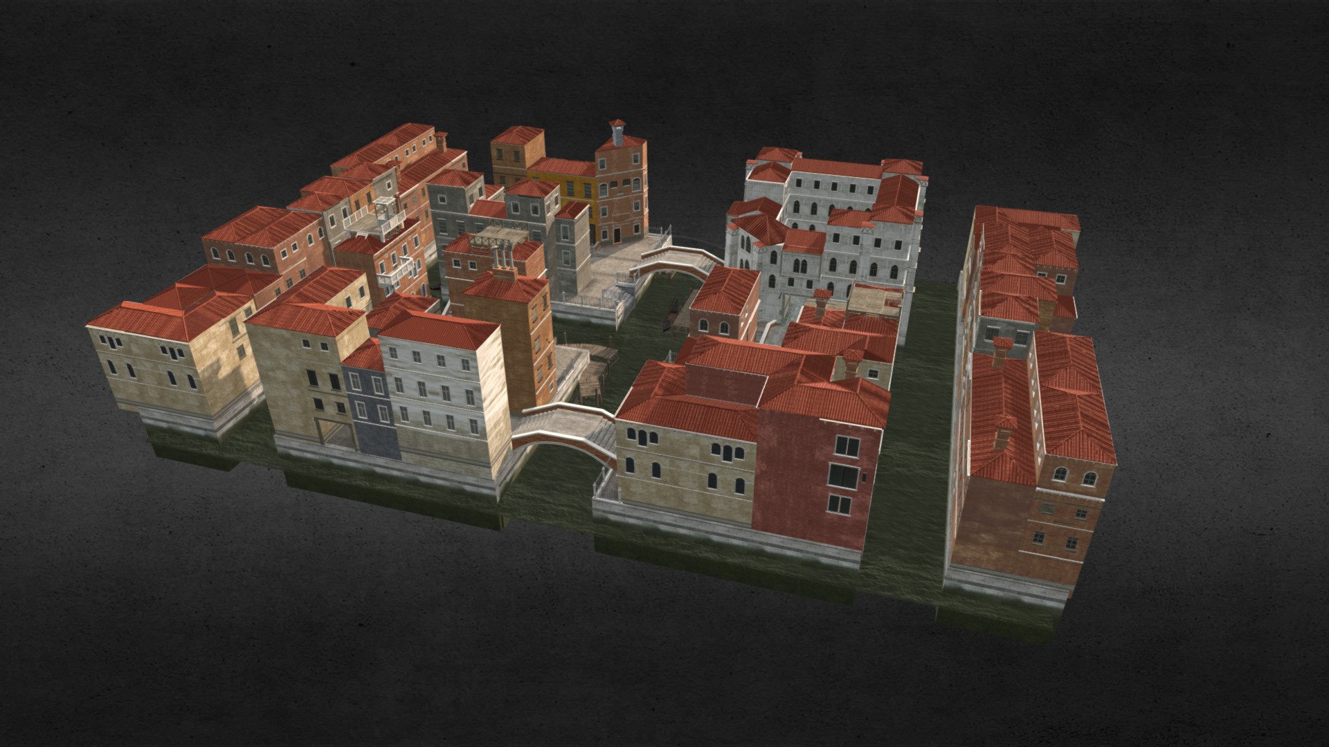 Canal Town 3d model