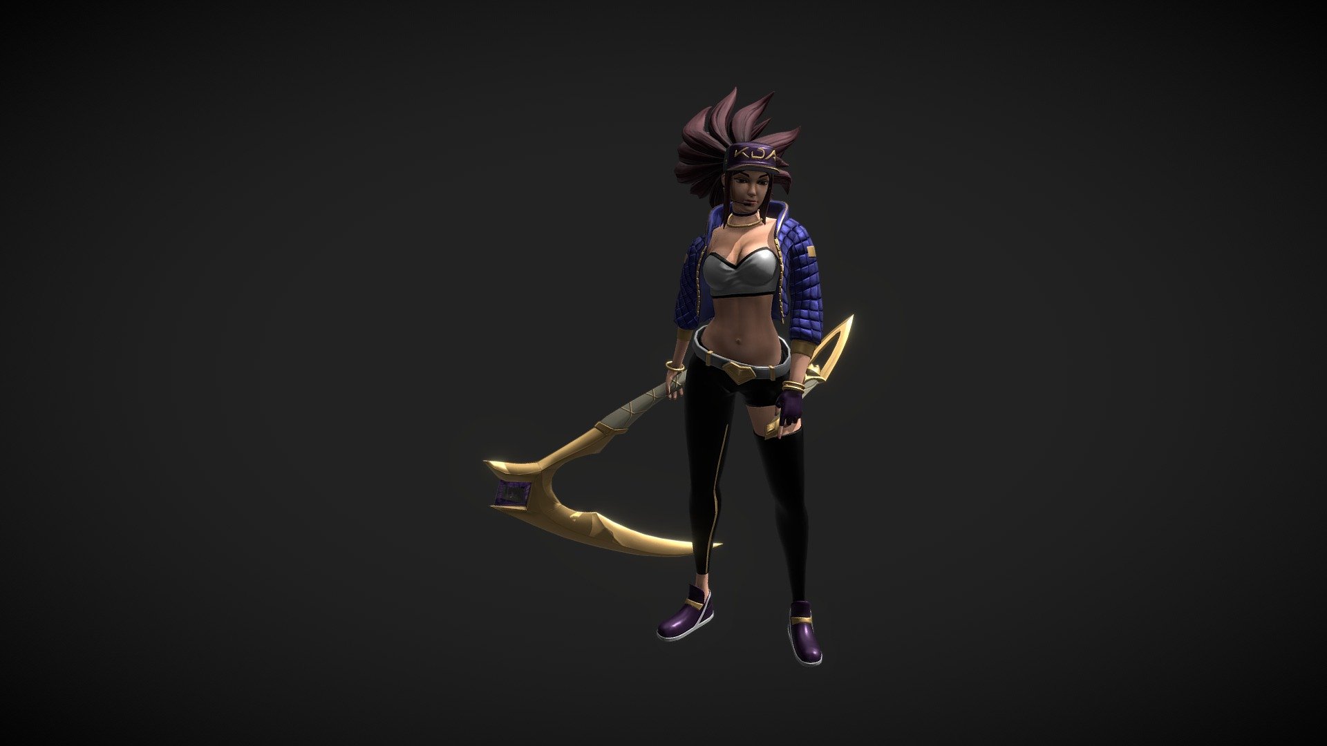 akali pose final normal 3d model