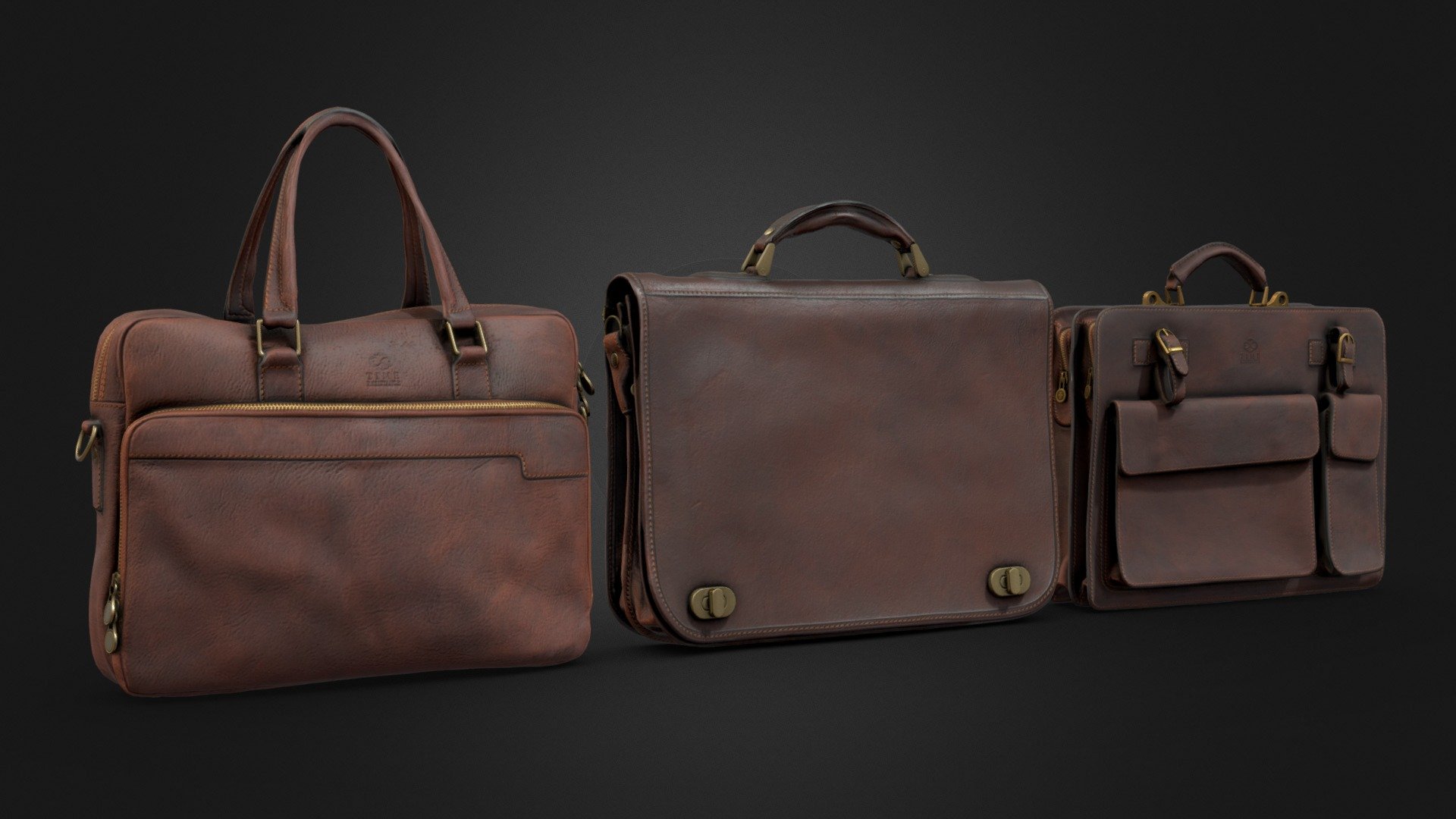 Leather Bag Pack 01 3d model