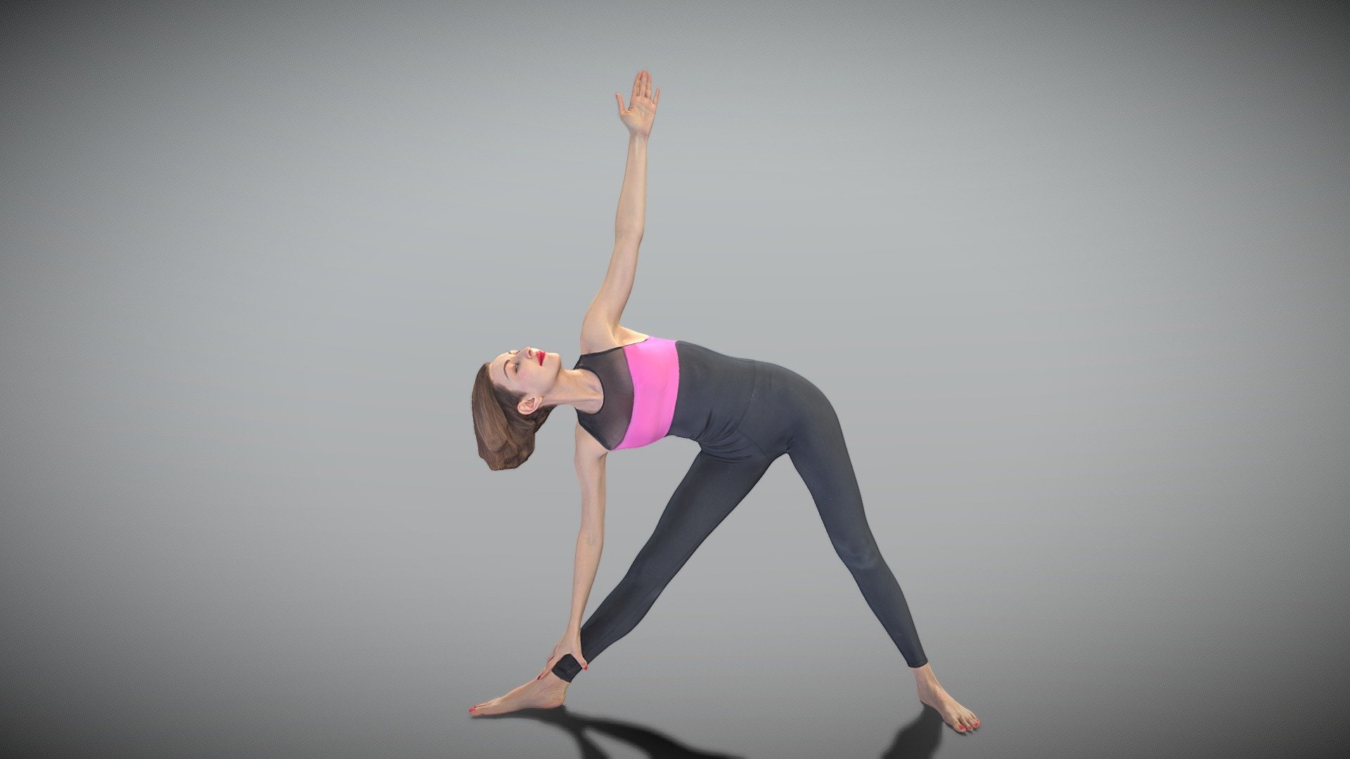 Young woman doing sport exercises 425 3d model