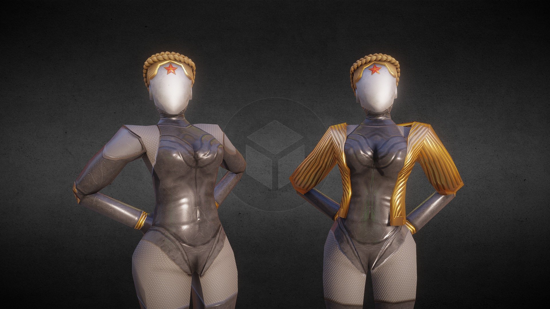 Twin Ballerina Robots from Atomic Heart 3d model