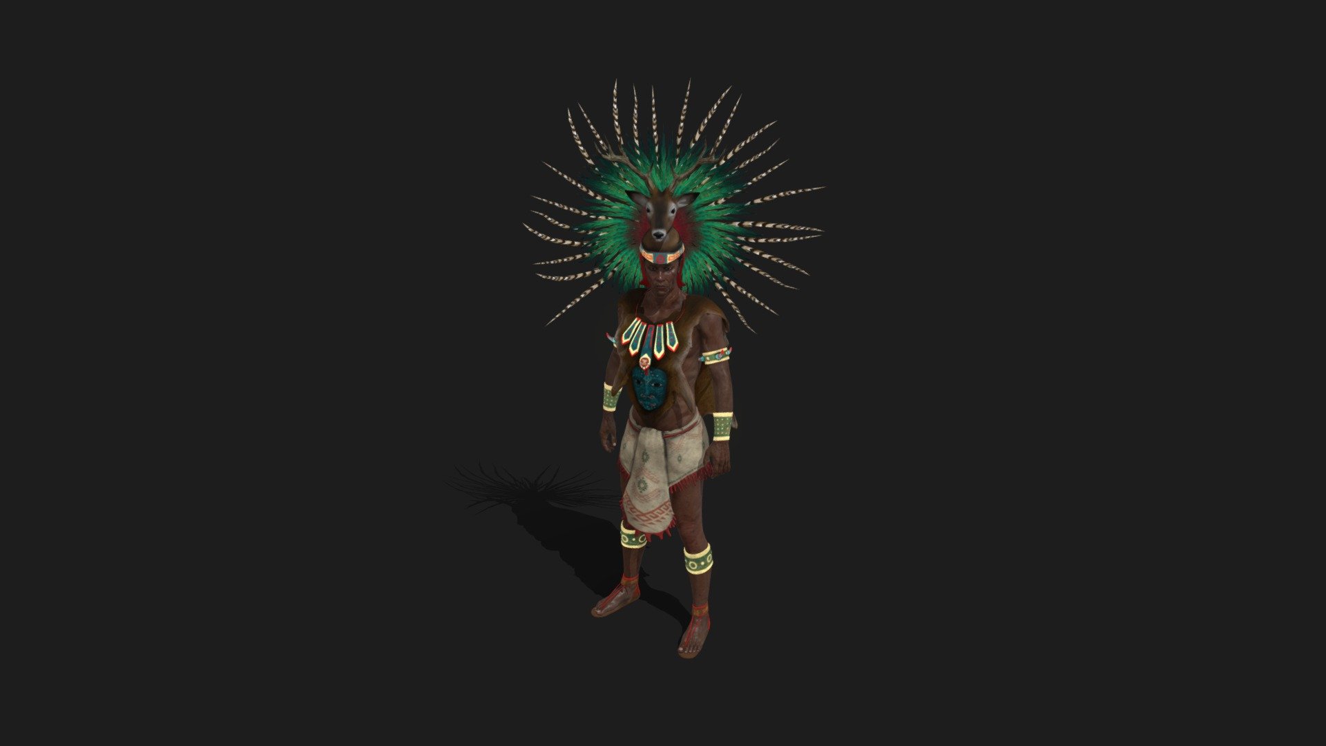 Aztec Priest 3d model