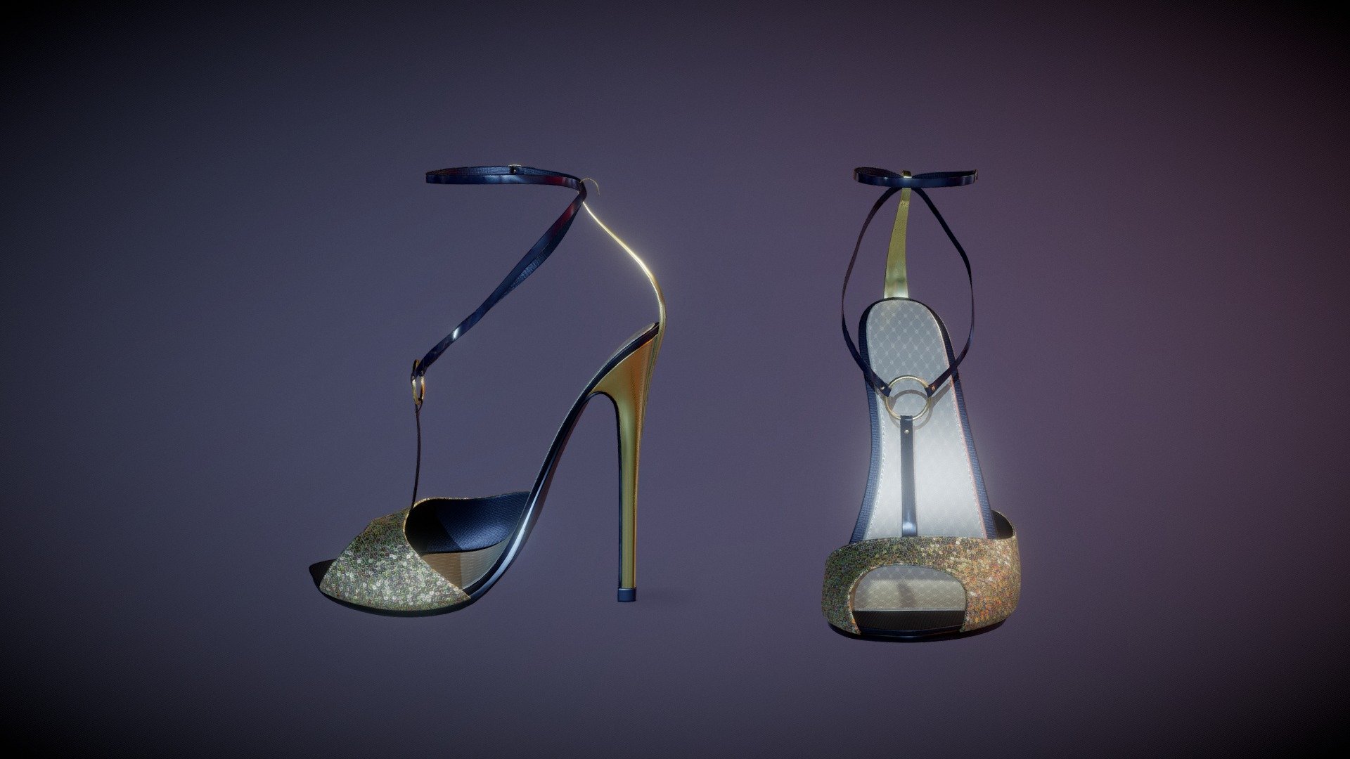 Female High Heel Sandals 3d model