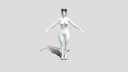 Cyborg-WIP_000 Female Base Mesh Mid Poly