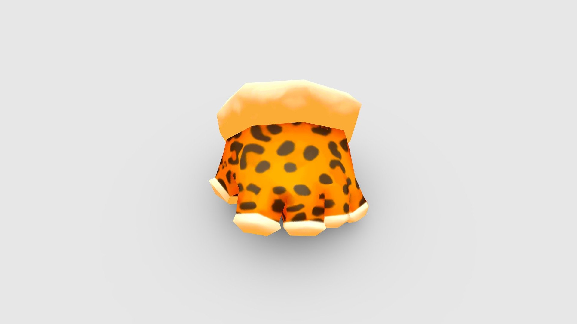 Cartoon leopard print glove reveal fingers 3d model