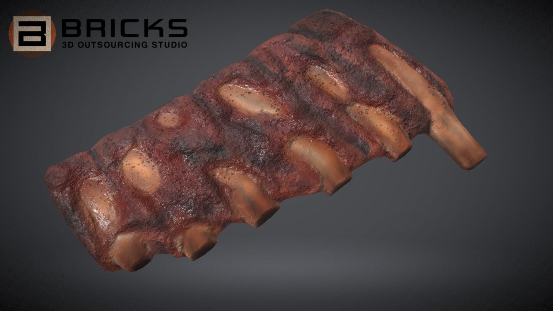 Pork Ribs Grilled 3d model