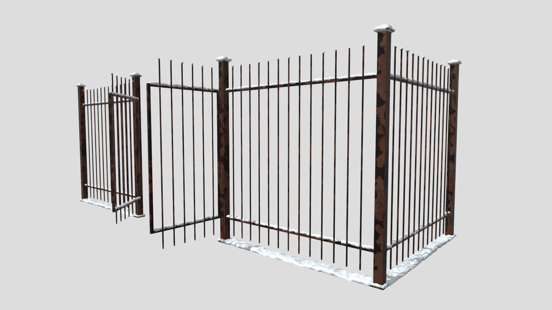 English Fence | Snow-covered 3d model