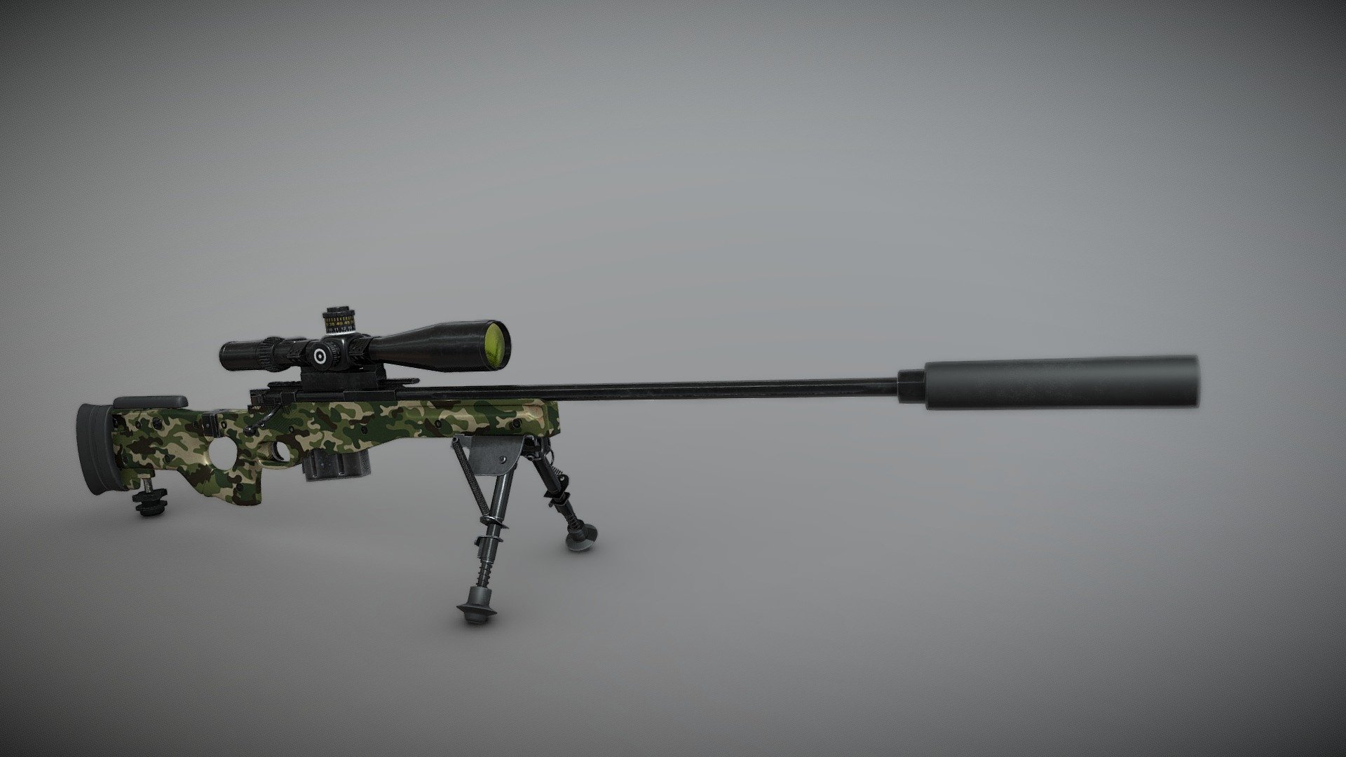 Highpoly AWM Sniper Rifle 3d model