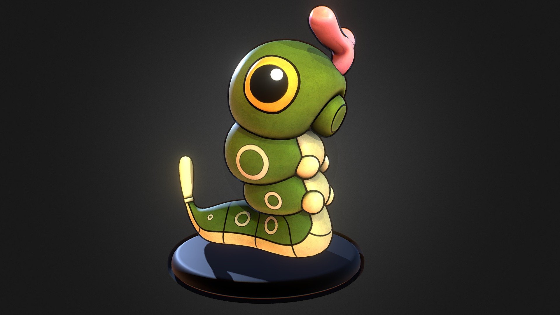 Caterpie pokemon 3d model