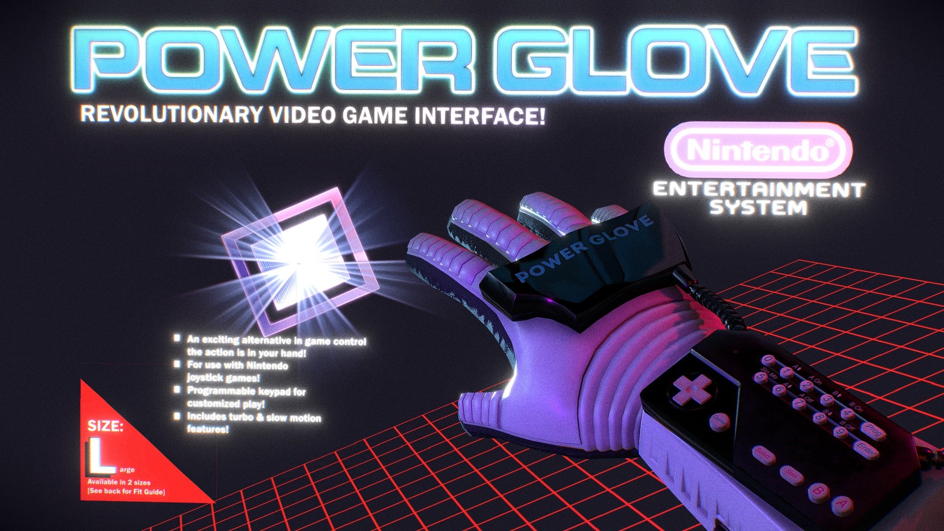 Power Glove: Revolution Video Game Interface!! 3d model