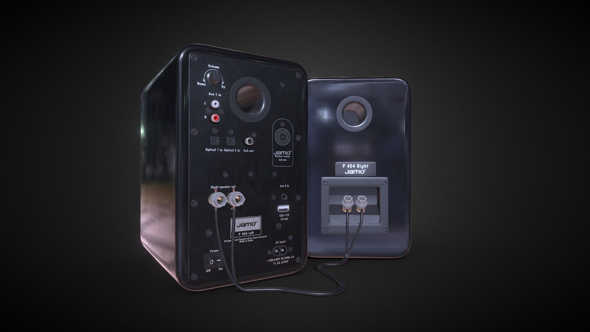 Jamo P404 active speakers 3d model