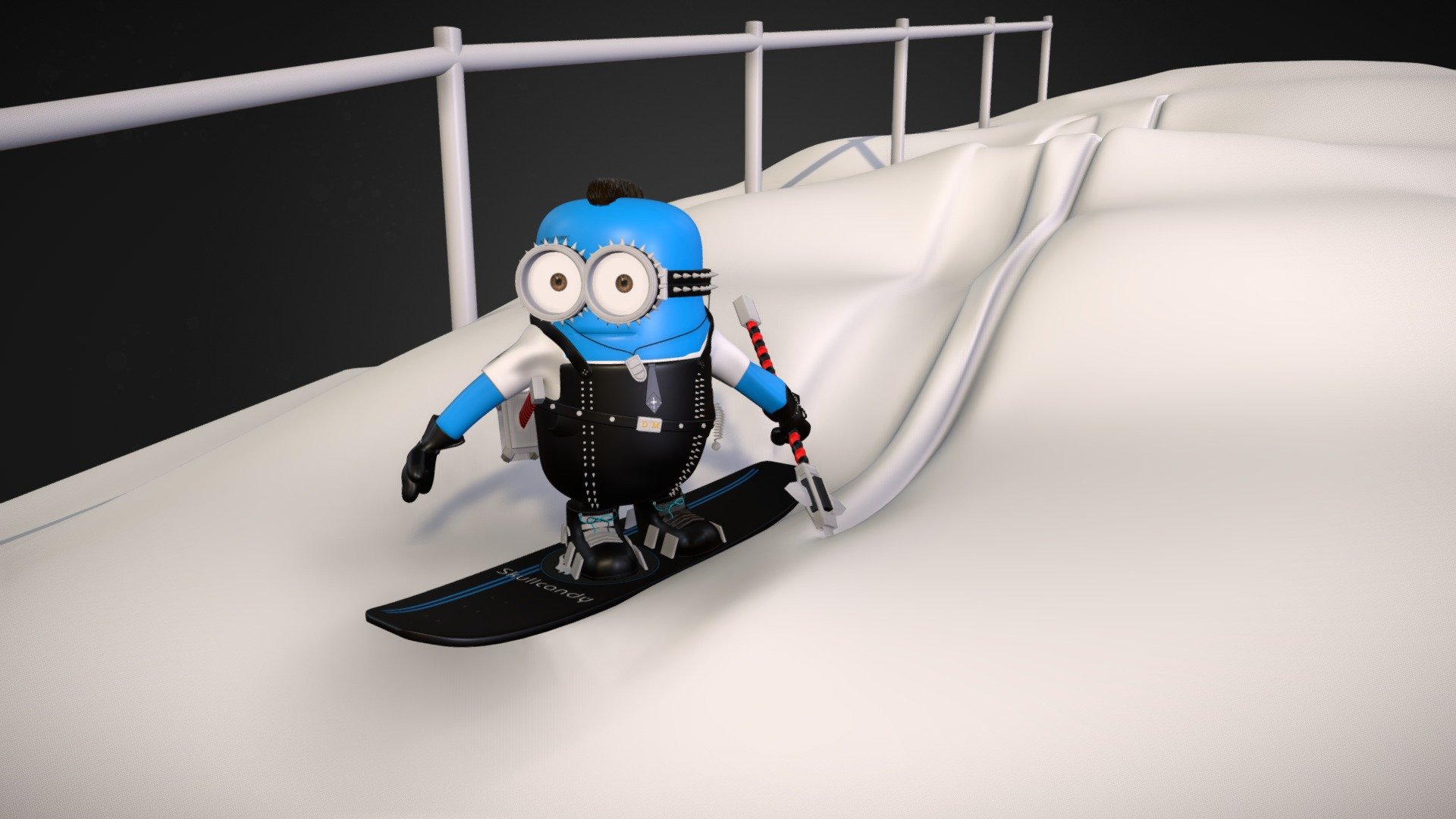 Steve the blue Minion 3d model