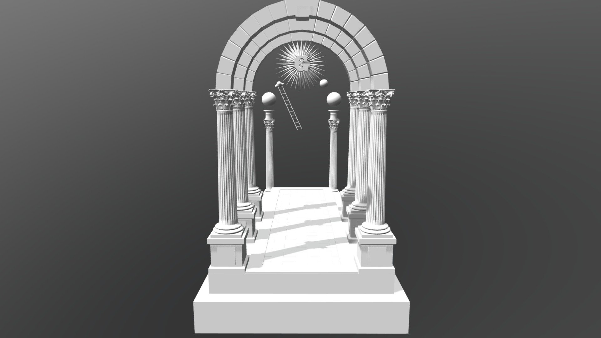 Masonic Temple from a George Washington painting 3d model