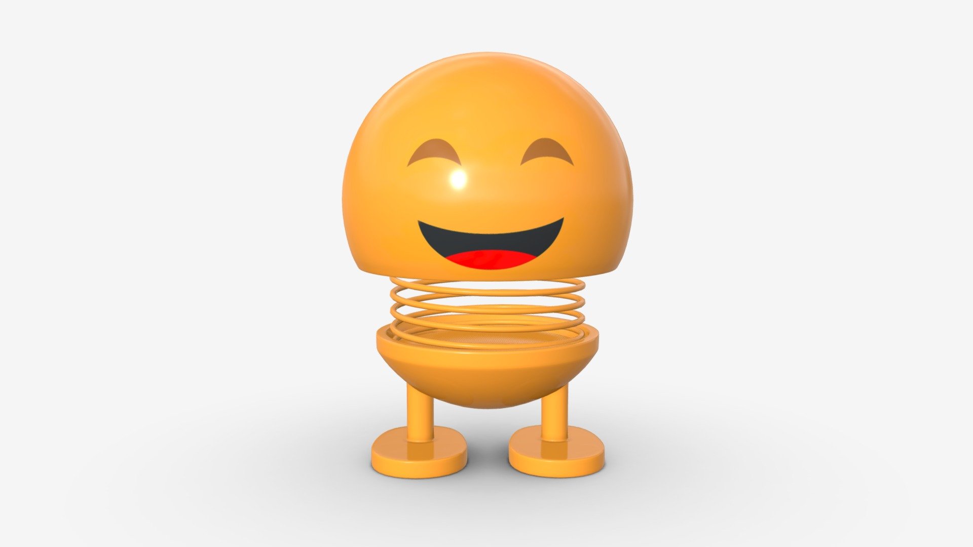 Car spring toy figure 01 smile happy 3d model