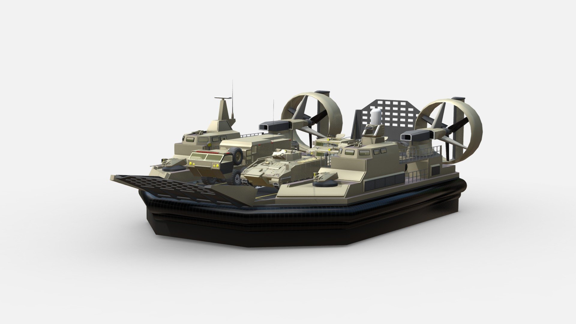 3d model LANDING CRAFT MARINES 3d model