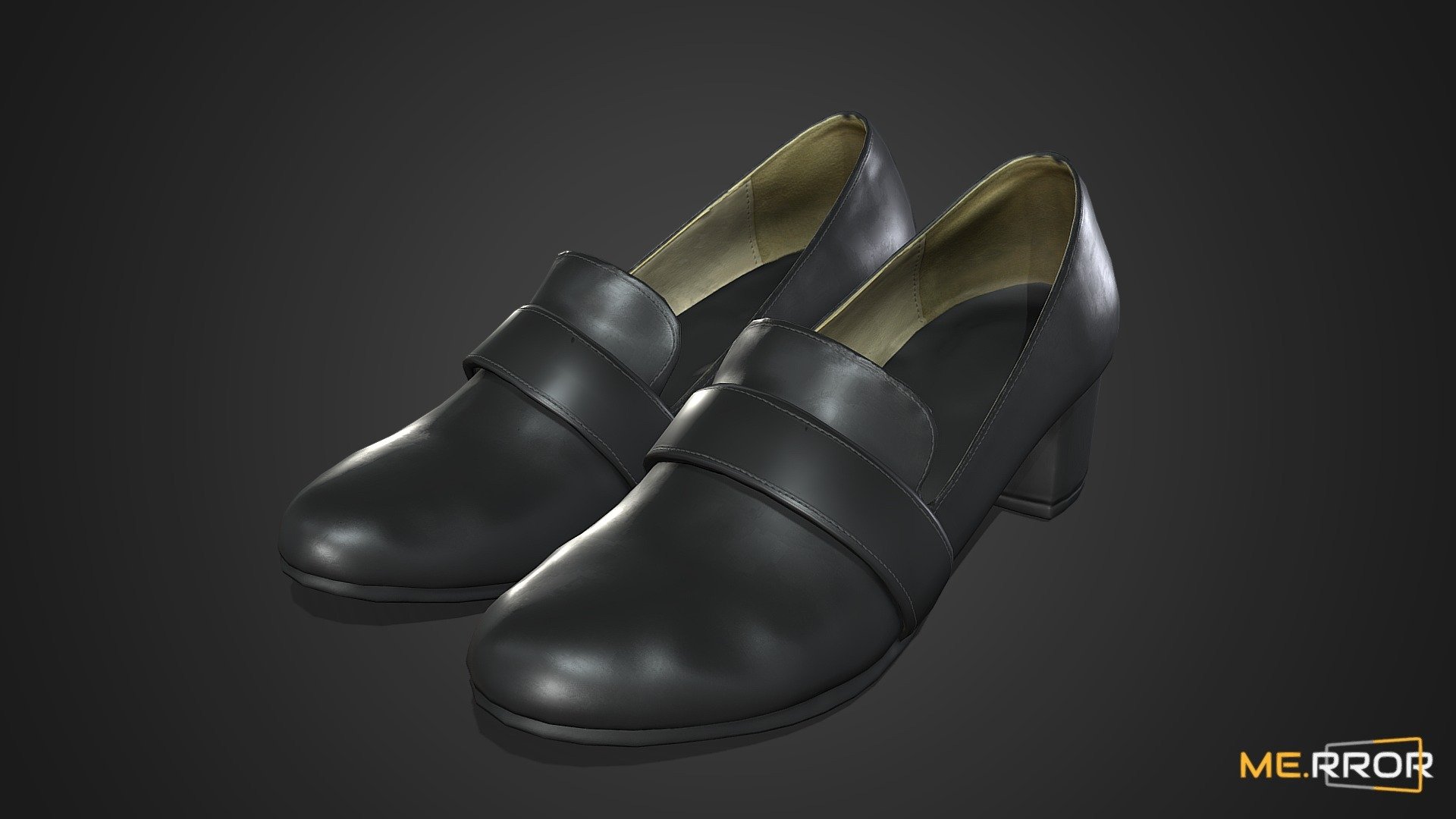 [Game-Ready] Black loafers 3d model