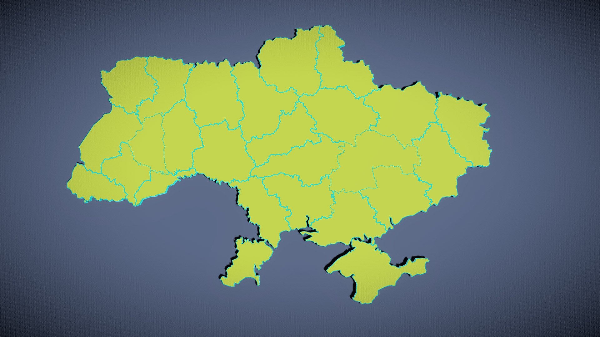 Ukraine Map 3d model