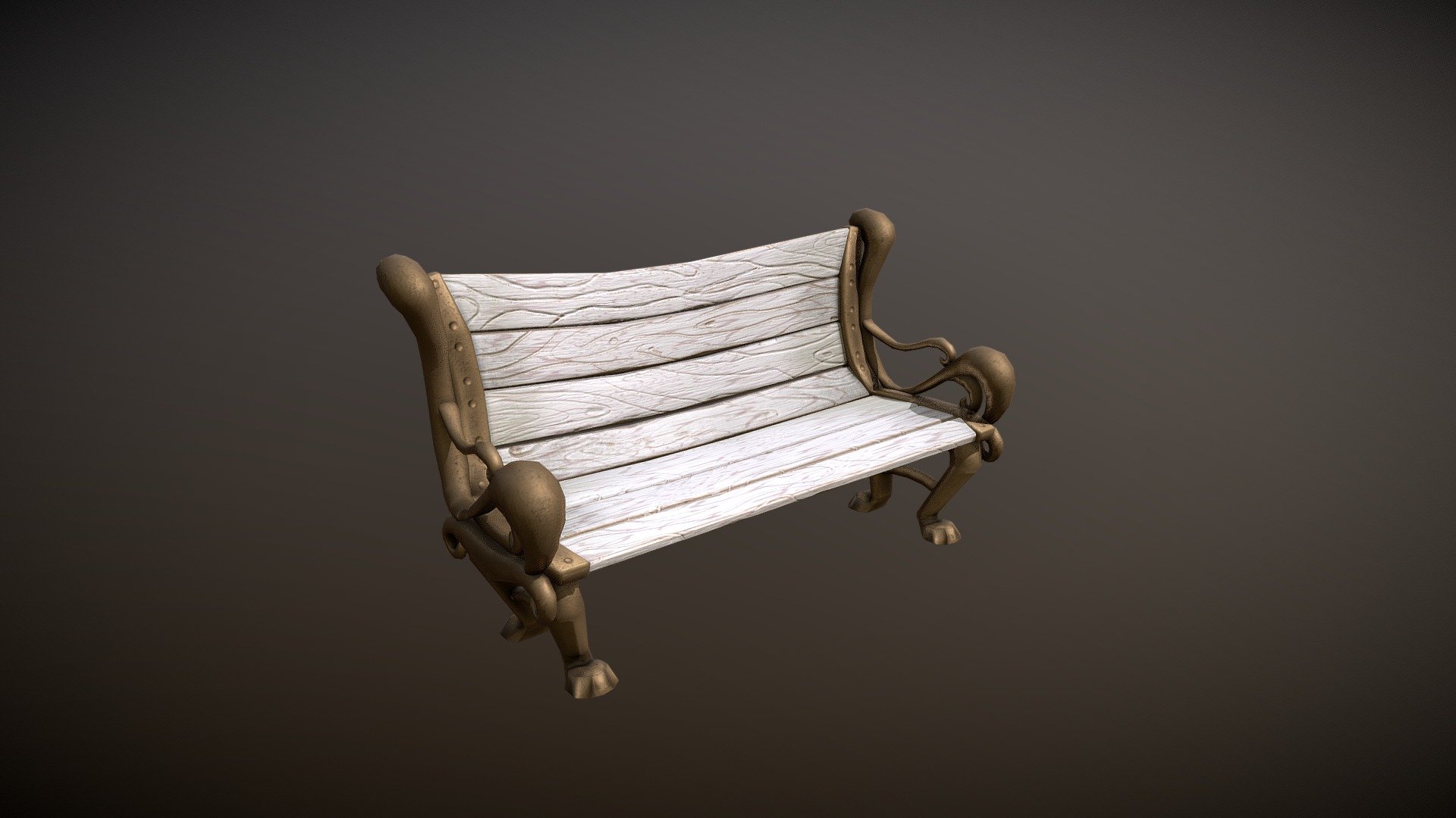 Stylized bench 3d model