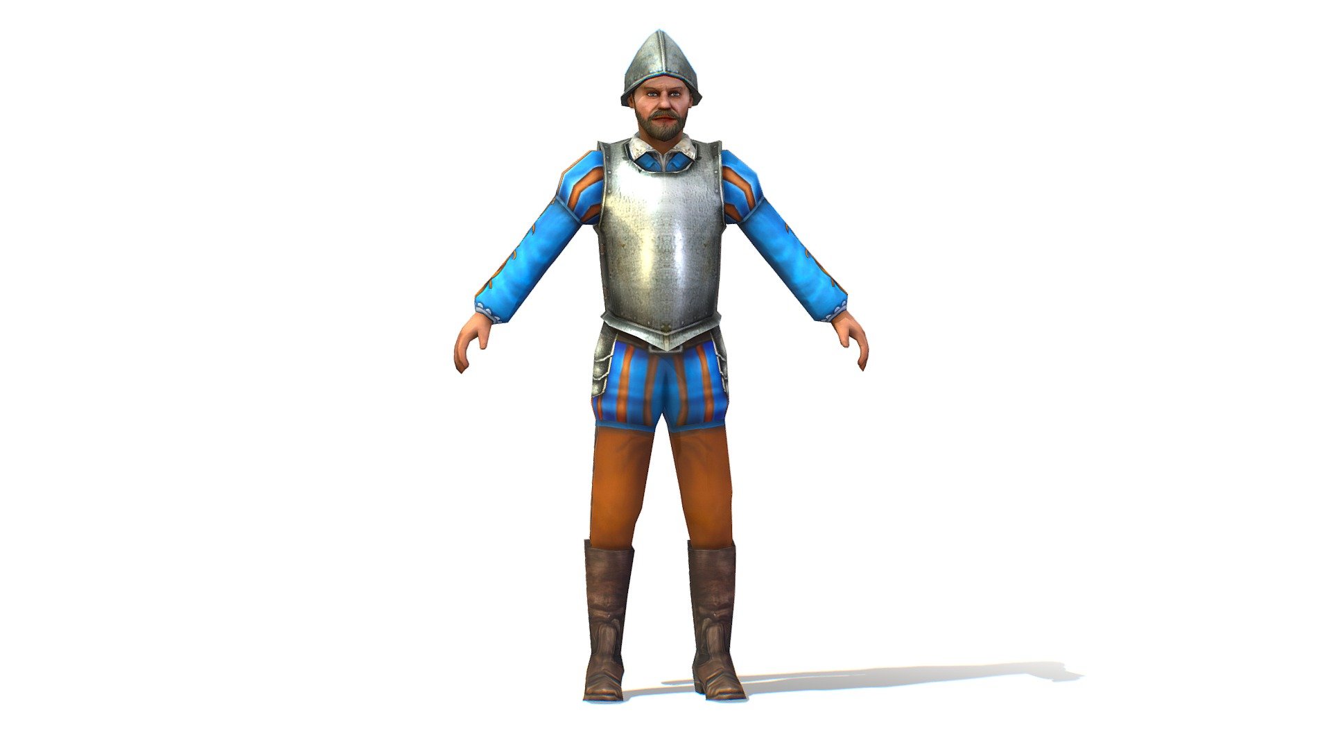 Old Man Spanish Canquistador Officer 3d model