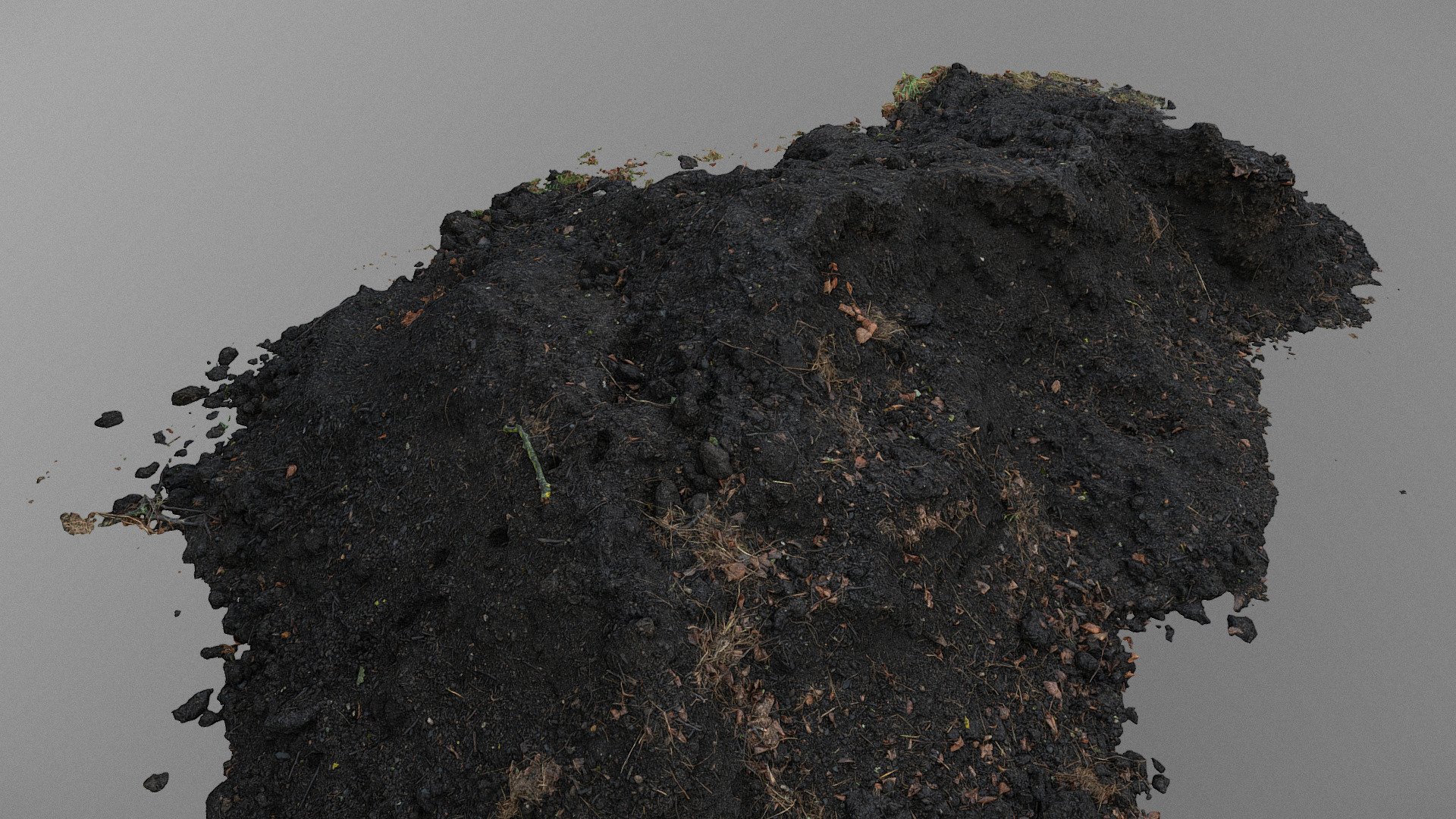 Soil heap with some hay pieces 3d model