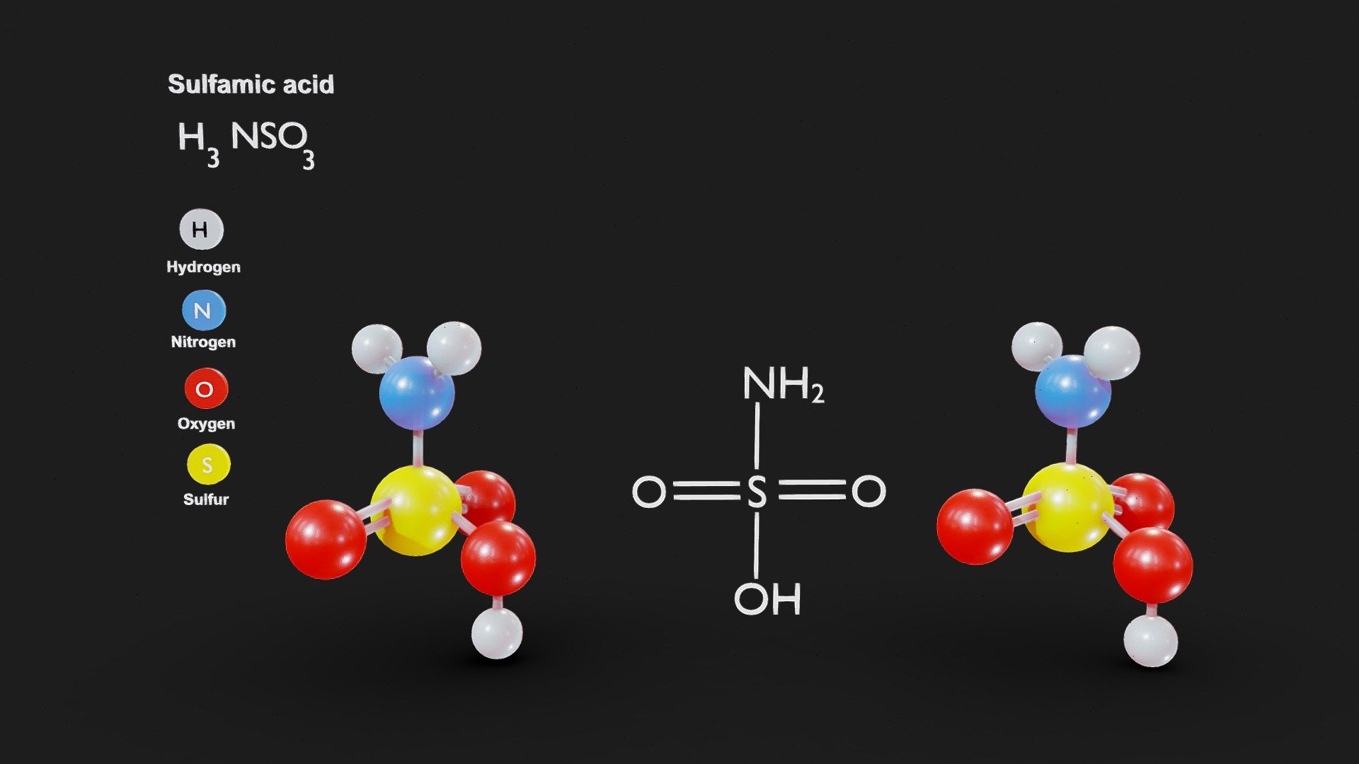 Sulfamic Acid 3d model