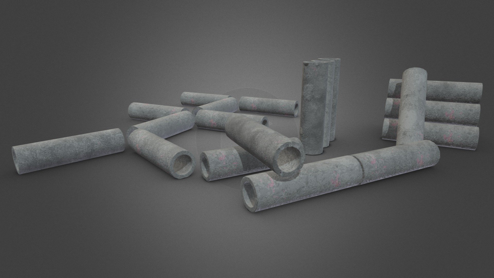 Cement Pipe- Pack 01 3d model