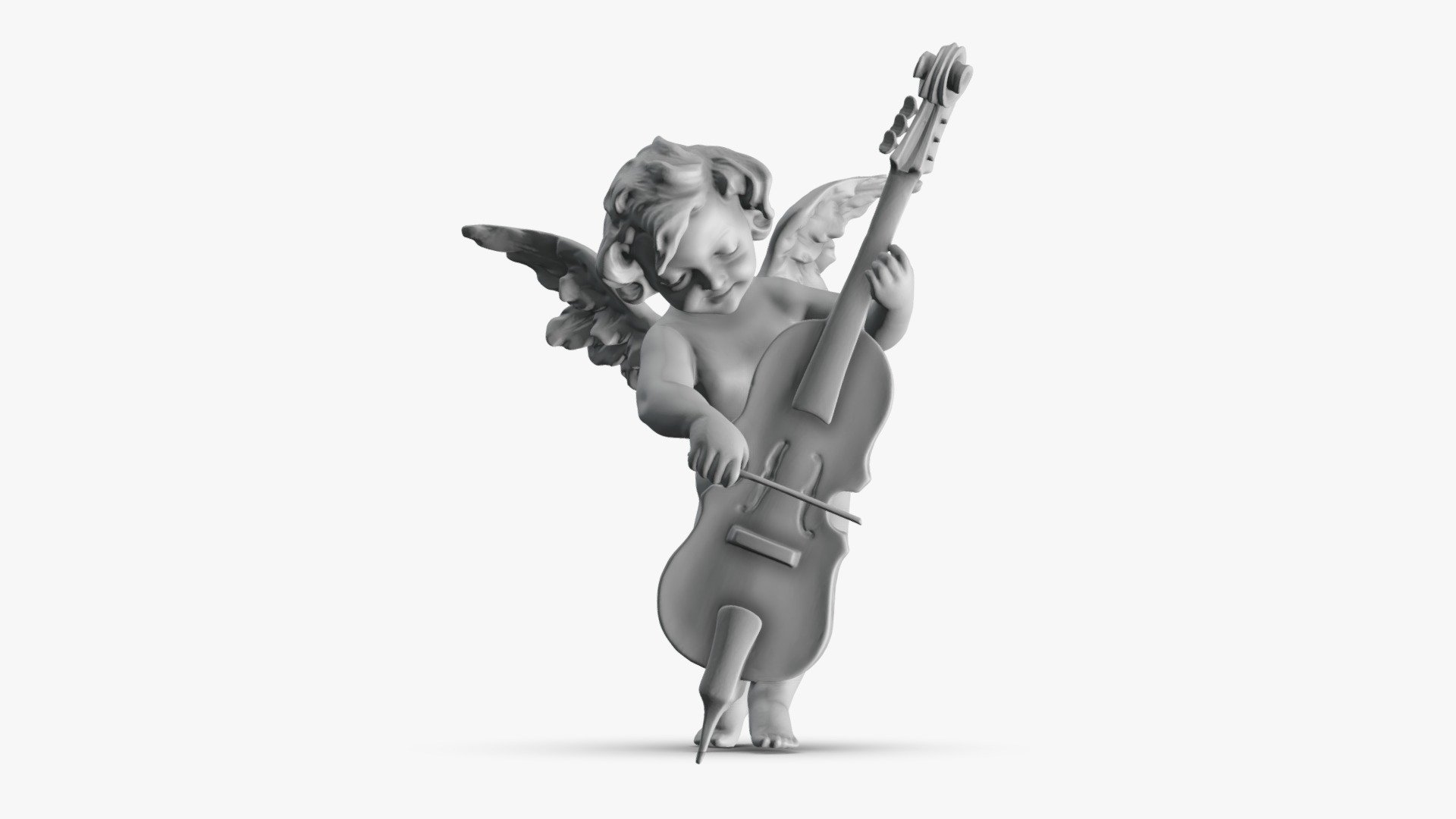 001517_Heavenly Melodies: Angel Playing Violin 3d model