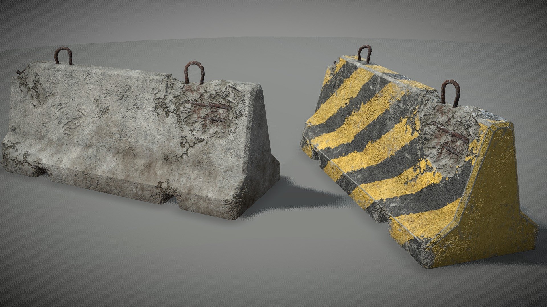 RoadBlock Model 2 Texture Variants plus LOD 3d model