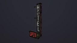 Neon Hotel Signboard