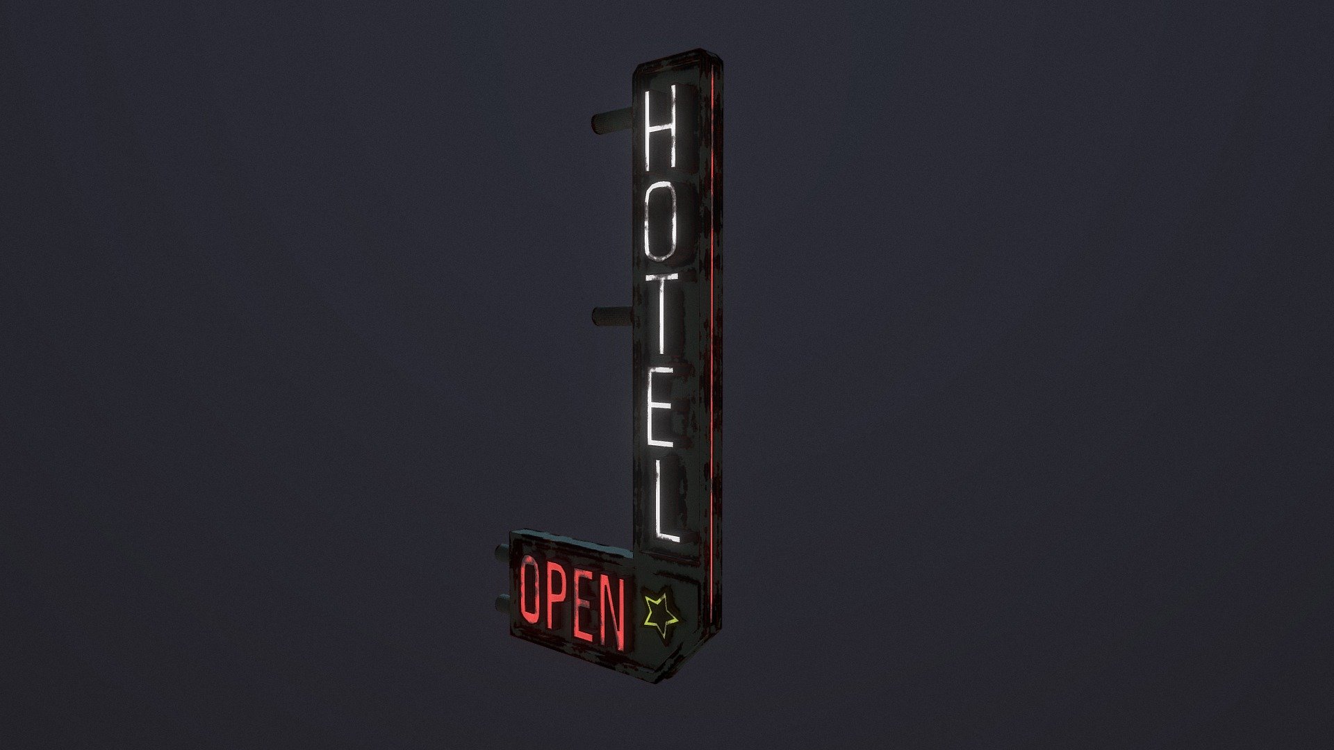 Neon Hotel Signboard 3d model