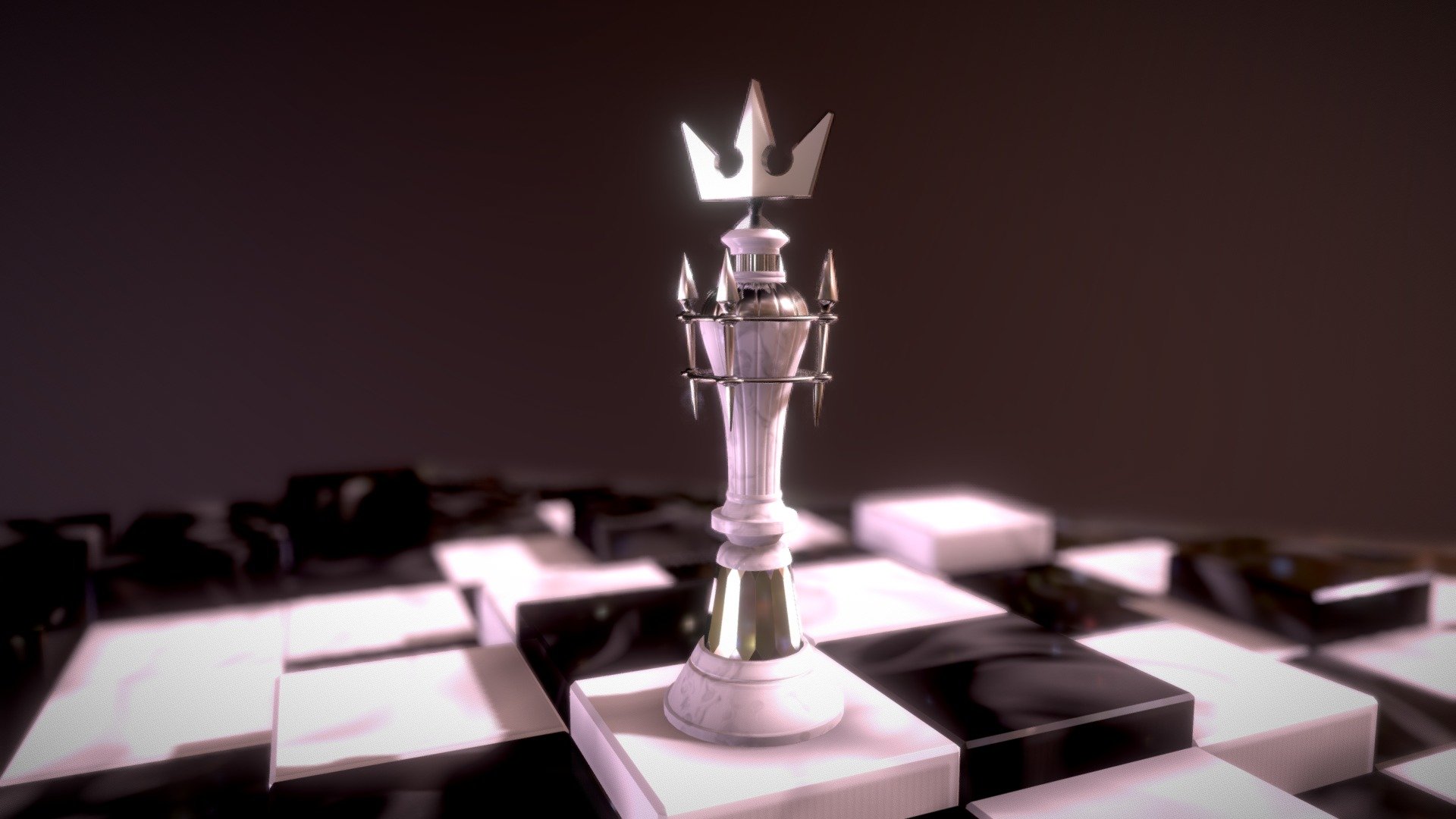 Kingdom Hearts 3  Sora Chess Piece + Board 3d model