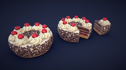 Stylized Black Forest Cake