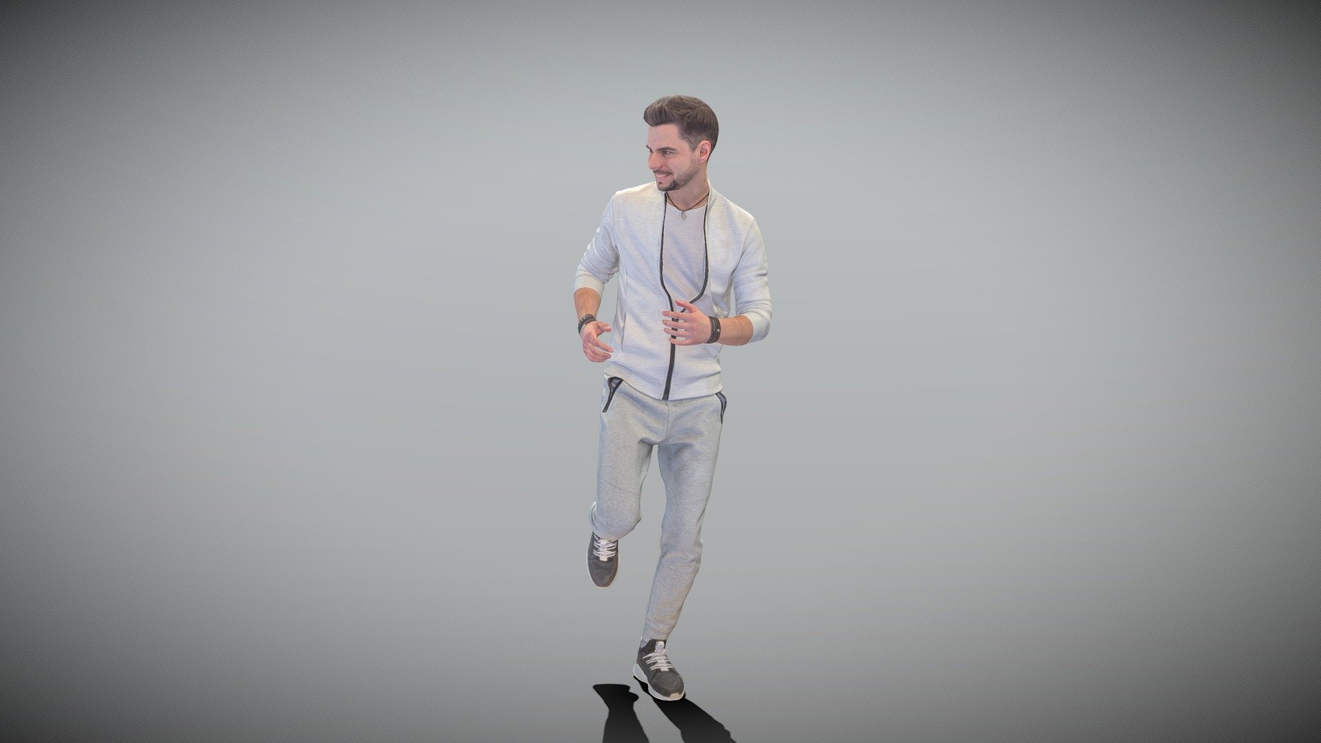 Handsome man running 407 3d model